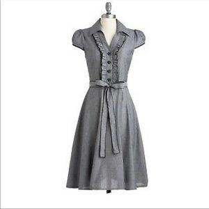 New Yellow Star by ModCloth retro grey dress!